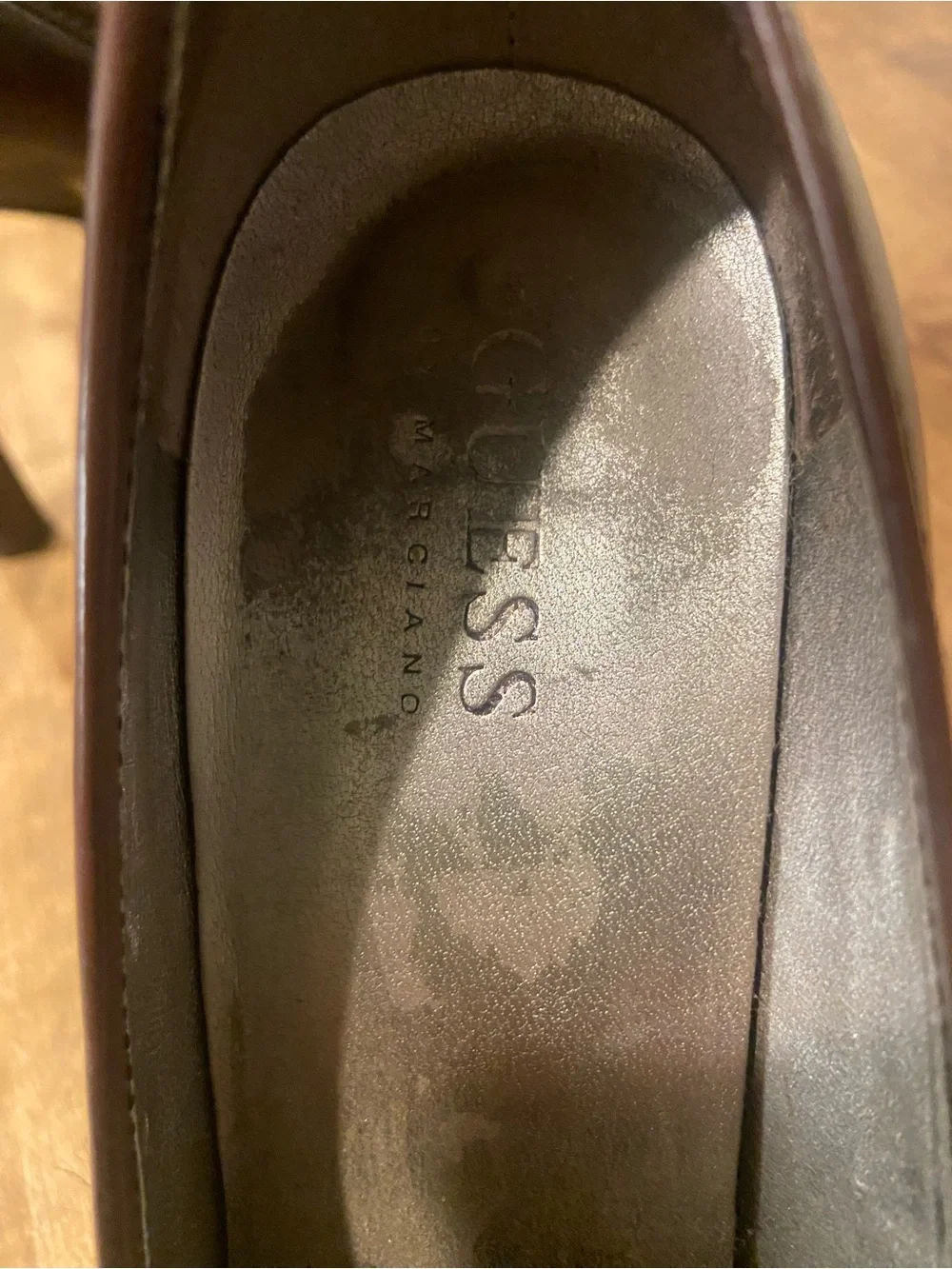 GUESS Women's Burgundy Platform Penny Loafers